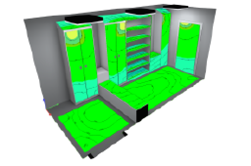 3D Simulation for Spectral Blue Desinfection Plan