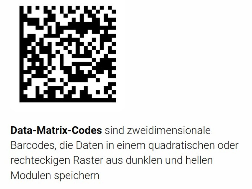 Data-Matrix-Codes sind ebenfalls zweidimensionale Barcodes, die Daten in einem quadratischen oder rechteckigen Raster aus dunklen und hellen Modulen speichern.